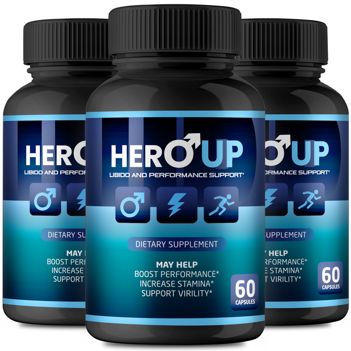 Three bottles of Hero UP